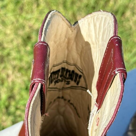 White Diamonds Eel Skin and Goat Leather Cowboy Western Boots Men's Size 6.5 EE - Picture 9 of 12